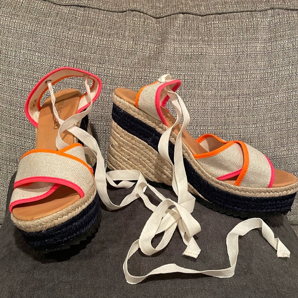 Vilagallo Neon and Tan Espadrilles